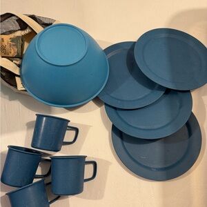 NEW EcoSouLife Biodegradable Eco Dine Camping Dinnerware Set With Carrying Bag